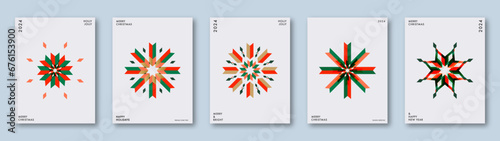 Merry Christmas and Happy New Year greeting card template. Illustration concept for invitation, website banner, poster, social media, marketing material.