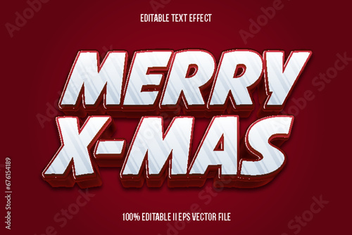 Merry X Mas Editable Text Effect 3d Emboss Gradient Style