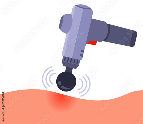back massage device. flat vector illustration.