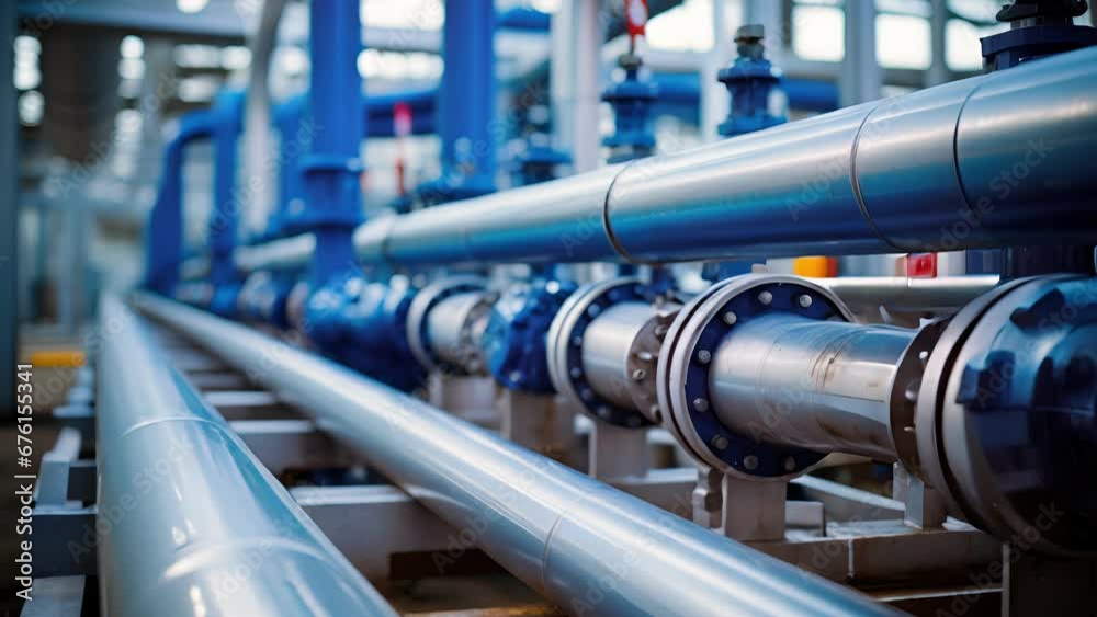 A closeup scene showcases a comprehensive pipeline infrastructure, transporting various liquid and gaseous streams between different process units of the biorefinery. A closeup scene showcases a comprehensive pipeline infrastructure, transporting various liquid and gaseous streams between different process units of the biorefinery.