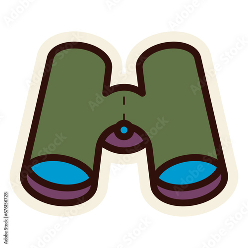 binocular sticker illustration