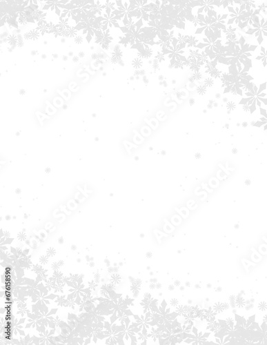 Snowflakes Frame Background. Snowfall Border Clipart © Murti