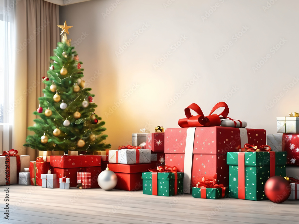 christmas tree with gift boxes christmas tree with gift boxes