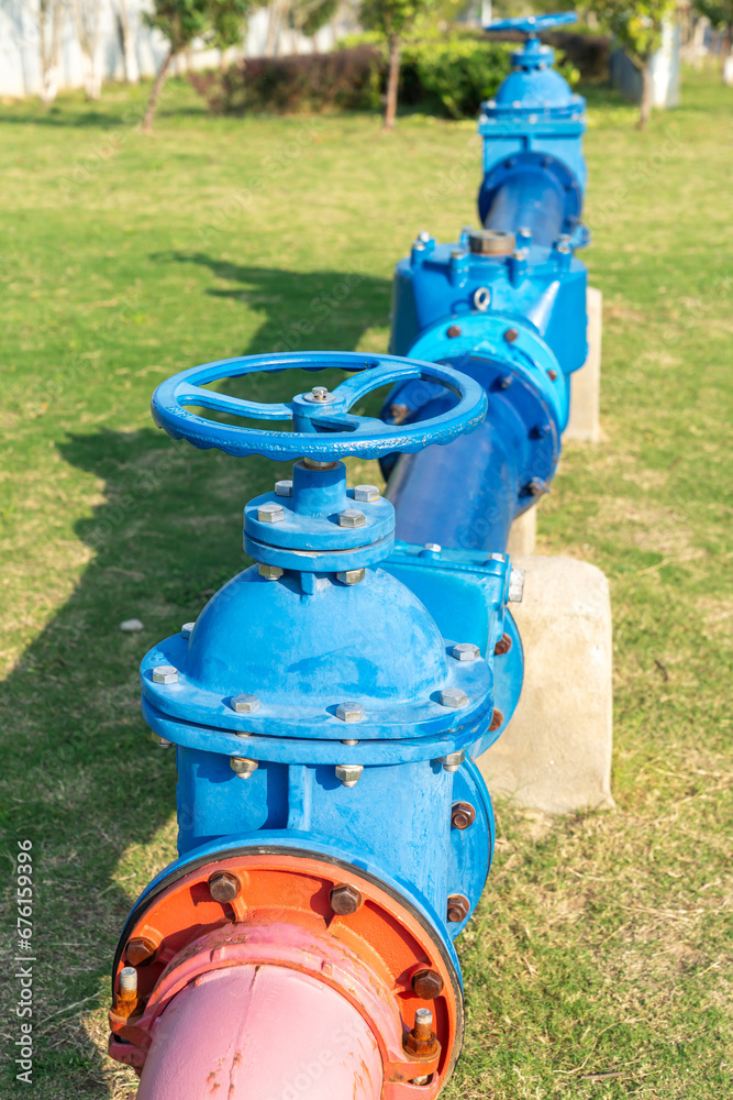 Water pipe replacement. Reconstruction of the underground sewer system in city street.