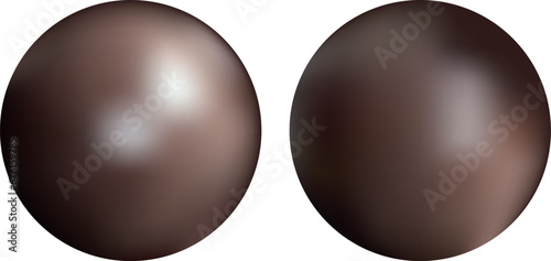 chocolate brown balls on transparent background