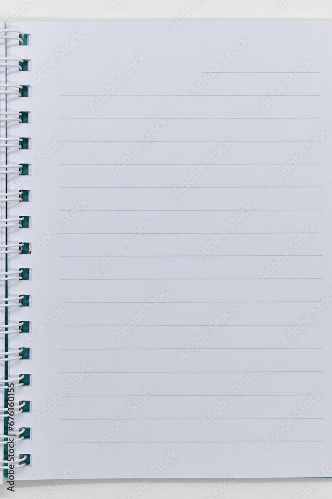 top view image of open notebook with blank page, lined paper texture background top view image of open notebook with blank page, lined paper texture background