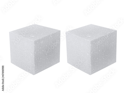 Styrofoam cube, transparent background