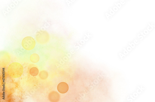 Nebulae with bottomless lights. Nebulae and smoke with bokeh lights with transparent background. Yellow circular lights. Lights and nebulae PNG.
 photo