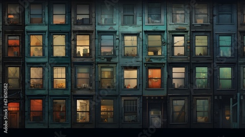 Old Rustic Apartment Windows Generated with AI.