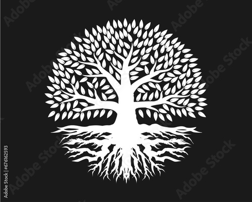 silhouette tree company logo design