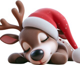 Rudolf, christmas, santa, deer, sleepy Rudolf