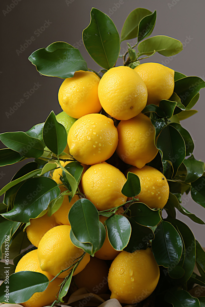 Portrait of lemons. Ideal for your designs, banners or advertising graphics.