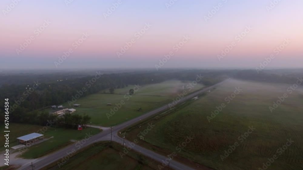 Aerial Shot Of Flock Of Birds Flying Over Green Landscape, Drone Flying Forward During Sunset - Bayou, Louisiana Aerial Shot Of Flock Of Birds Flying Over Green Landscape, Drone Flying Forward During Sunset - Bayou, Louisiana