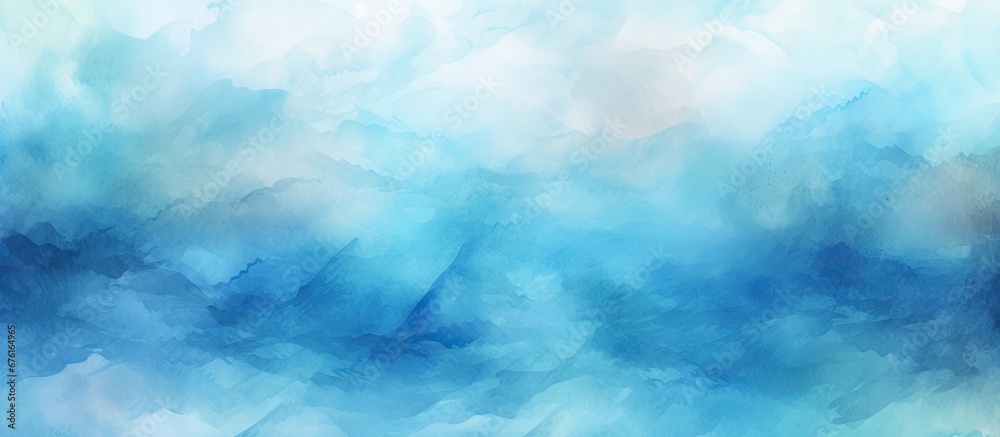 The vintage watercolor art illustration showcases an abstract design with a captivating blue color created using a grunge texture and water on paper as a background pattern - obrazy, fototapety, plakaty 