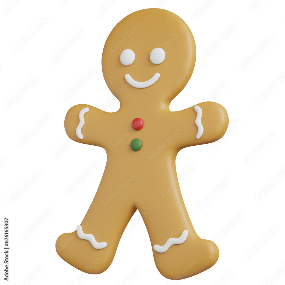 3d render of gingerbread with christmas season.