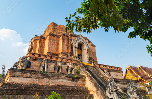 Wat Chedi Luang Buddhist temple in the historic centre of Chiang Mai  Thailand.