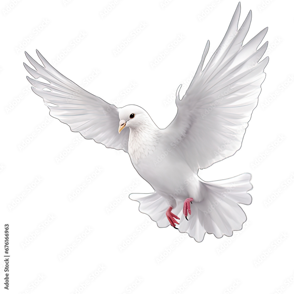 Fototapeta premium wedding doves isolated on white background
