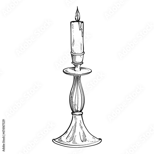 candle holder handdrawn illustration