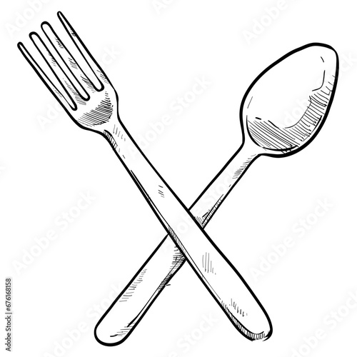 cutlery handdrawn illustration