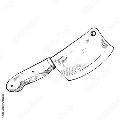 butcher knife handdrawn illustration