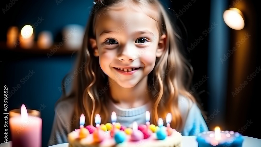 child with birthday cake child with birthday cake