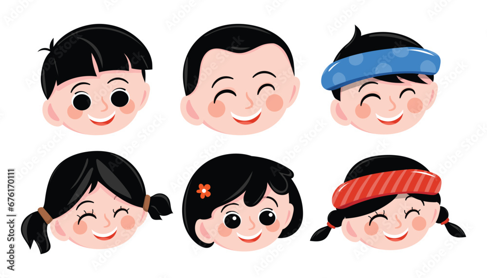 Vector lunar new year kid in traditional clothes Vector lunar new year kid in traditional clothes