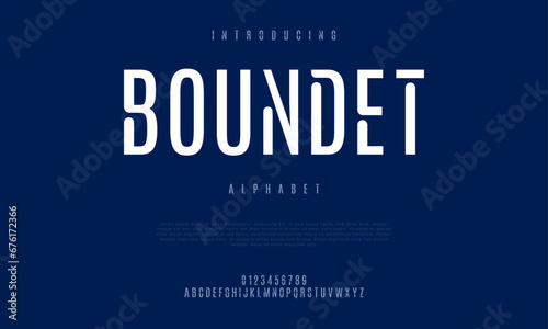 Boundet creative modern urban alphabet font. Digital abstract moslem, futuristic, fashion, sport, minimal technology typography. Simple numeric vector illustration