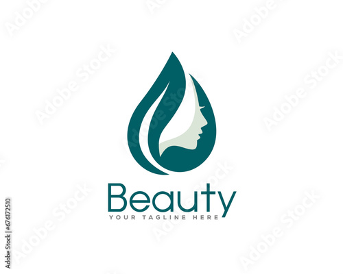 head spa essence nature oil drop logo icon symbol design template illustration inspiration