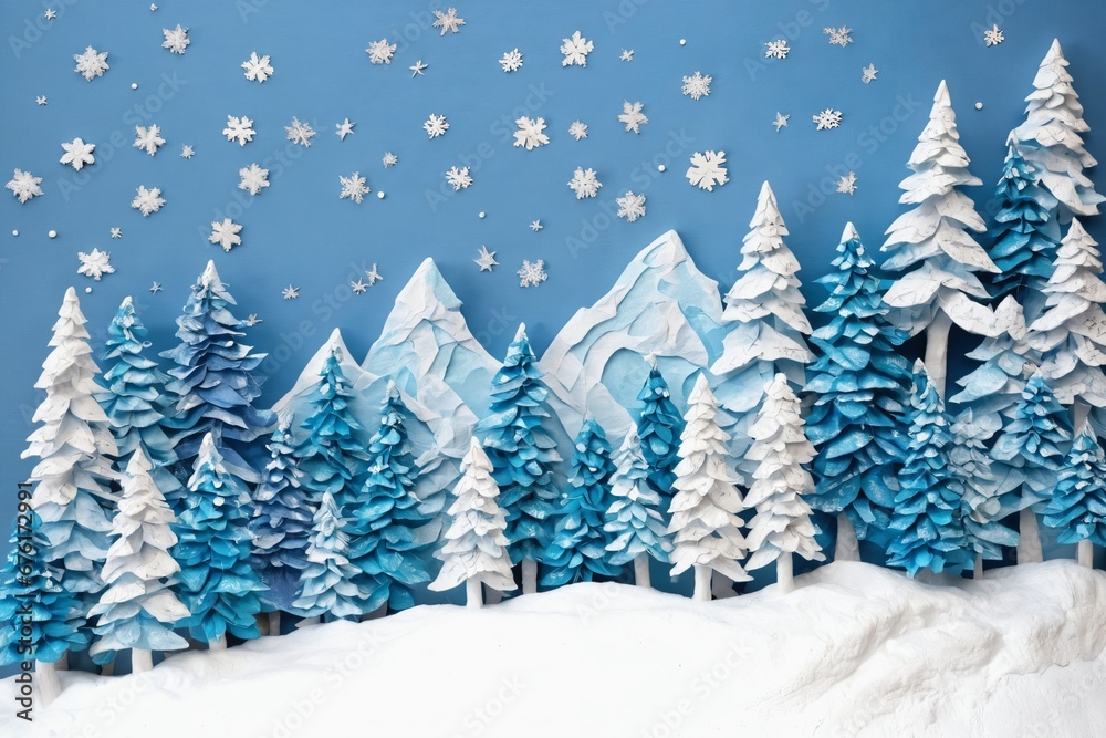 Paper Carving Art - Winter Scenery