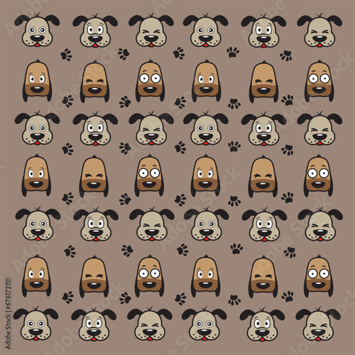 pattern dogs design vector
