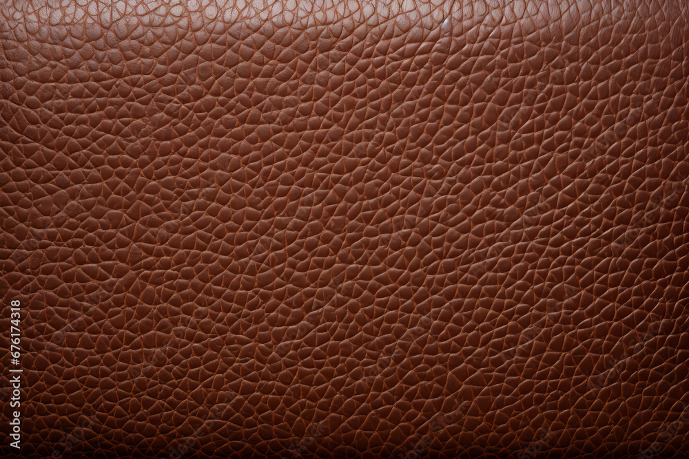 Brown leather fabric, closeup of surface material texture