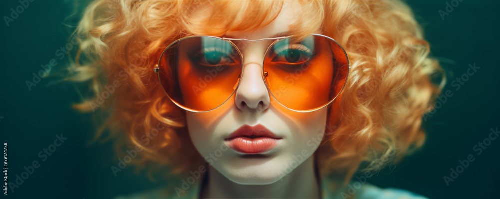 A young woman wearing sunglasses, featuring luminous color harmonies and intense close-ups that capture her stylish and expressive personality.