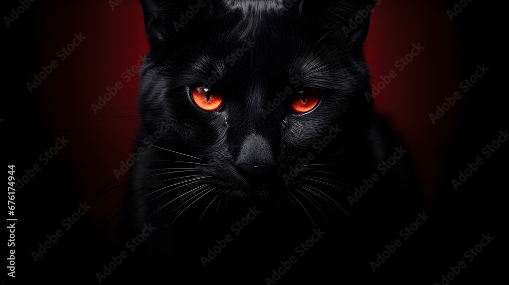 Black Cat Background Wallpaper Generated by AI.