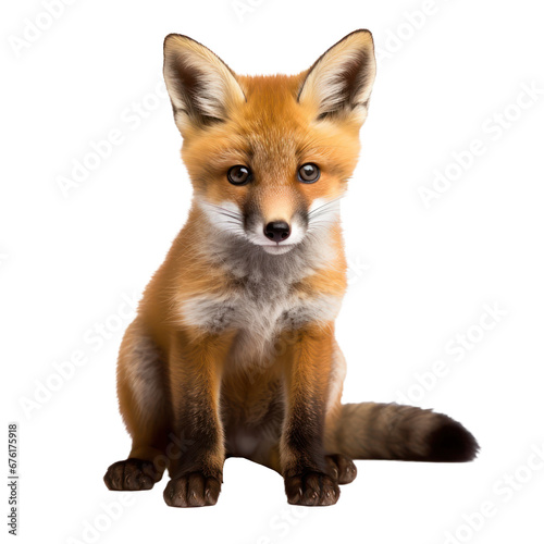 fox cub,baby fox,cute little red fox cub isolated on transparent background,transparency 