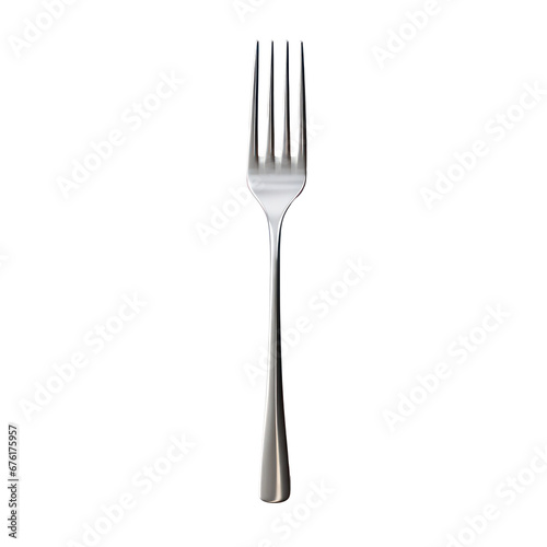 Stainless fork isolated on transparent background,transparency 