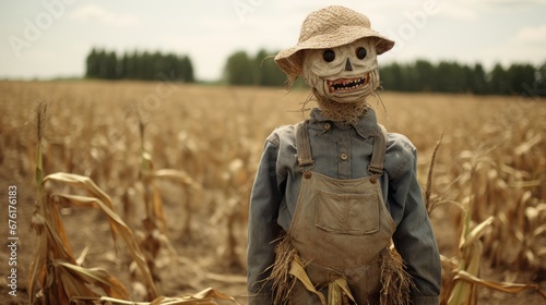 Scarecrow guarding a farmer's field.