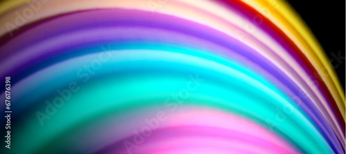 Rainbow color wave lines on black. Techno or business abstract background for posters, covers, banners, brochures, websites