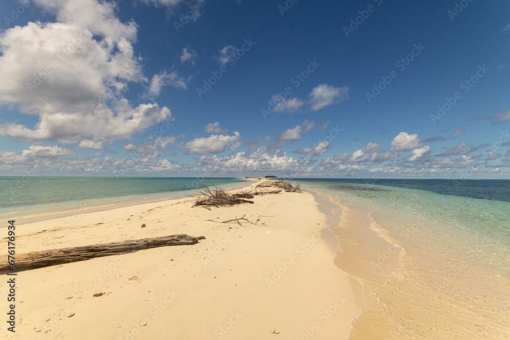 white sand beach in beautiful island, san andres colombia 