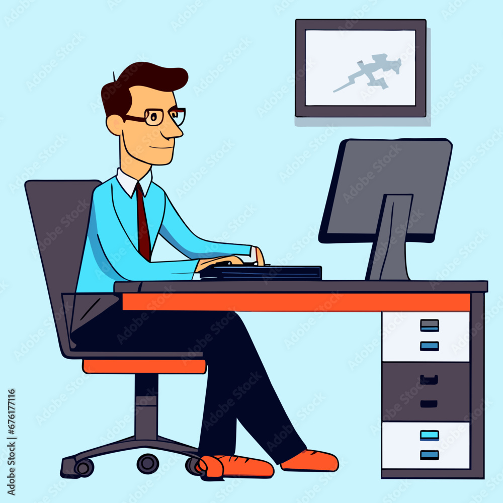 ffice man and friend character vector design. Business people working in office planning ffice man and friend character vector design. Business people working in office planning