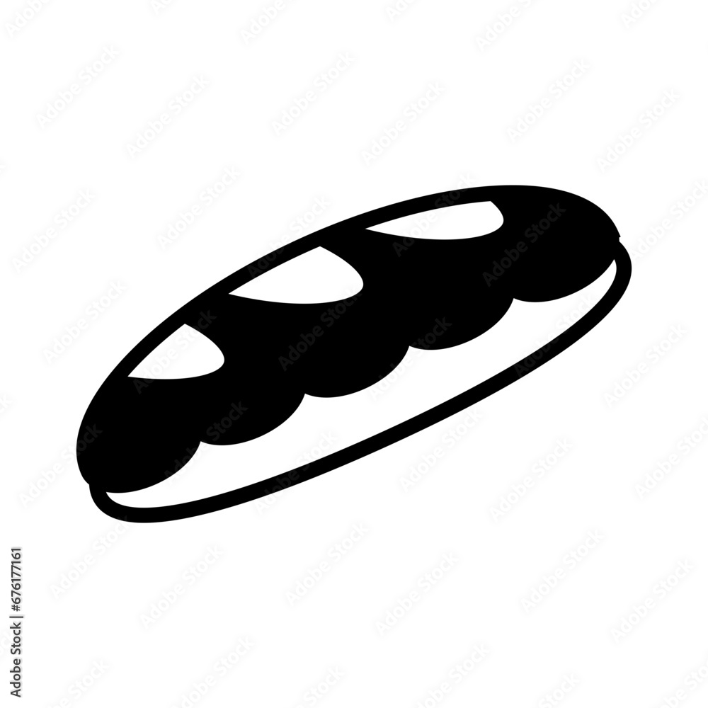 Baguette Glyph Style in Design Icon Baguette Glyph Style in Design Icon