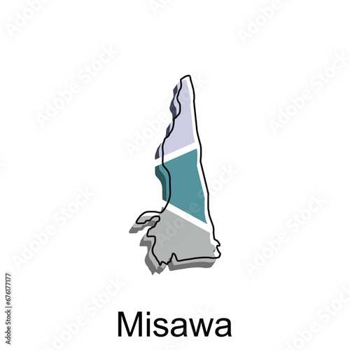 Map City of Misawa design, High detailed vector map - Japan Vector Design Template photo