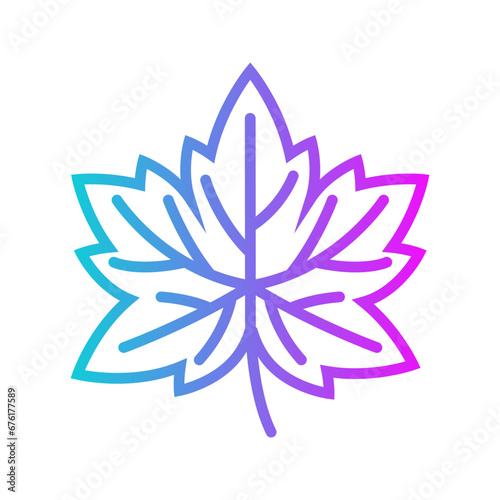 Maple Leaf Gradient Style in Design Icon