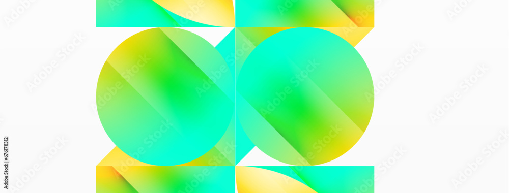 Serene gradient template. Circles and triangles mingle in minimalist perfection. Gentle fusion of forms and hues creates balanced yet captivating backdrop, embodying modern sophistication Serene gradient template. Circles and triangles mingle in minimalist perfection. Gentle fusion of forms and hues creates balanced yet captivating backdrop, embodying modern sophistication