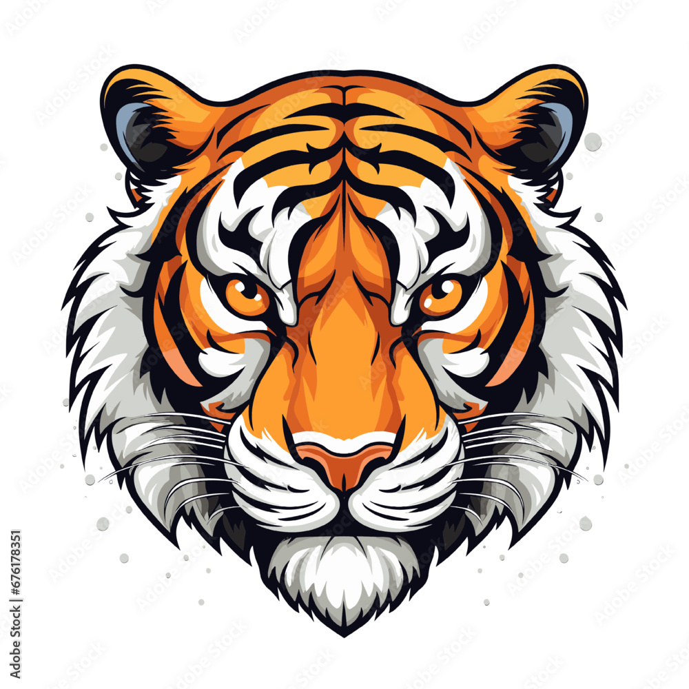 illustration of a mask of a face Tiger