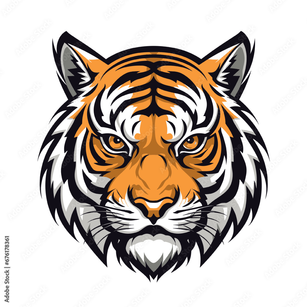 illustration of a mask of a face Tiger