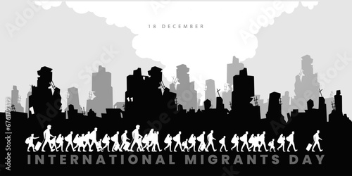 International Migrants Day, migration concept illustration, vector illustration photo