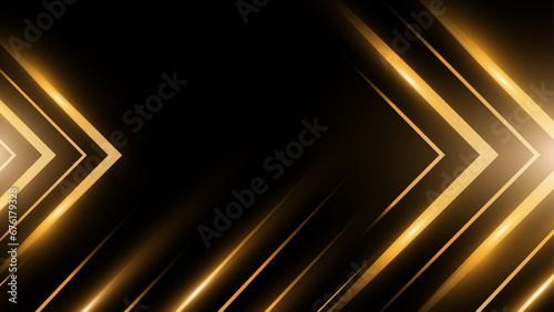 Gold stage scene with beam effects decorations. Luxury background.
