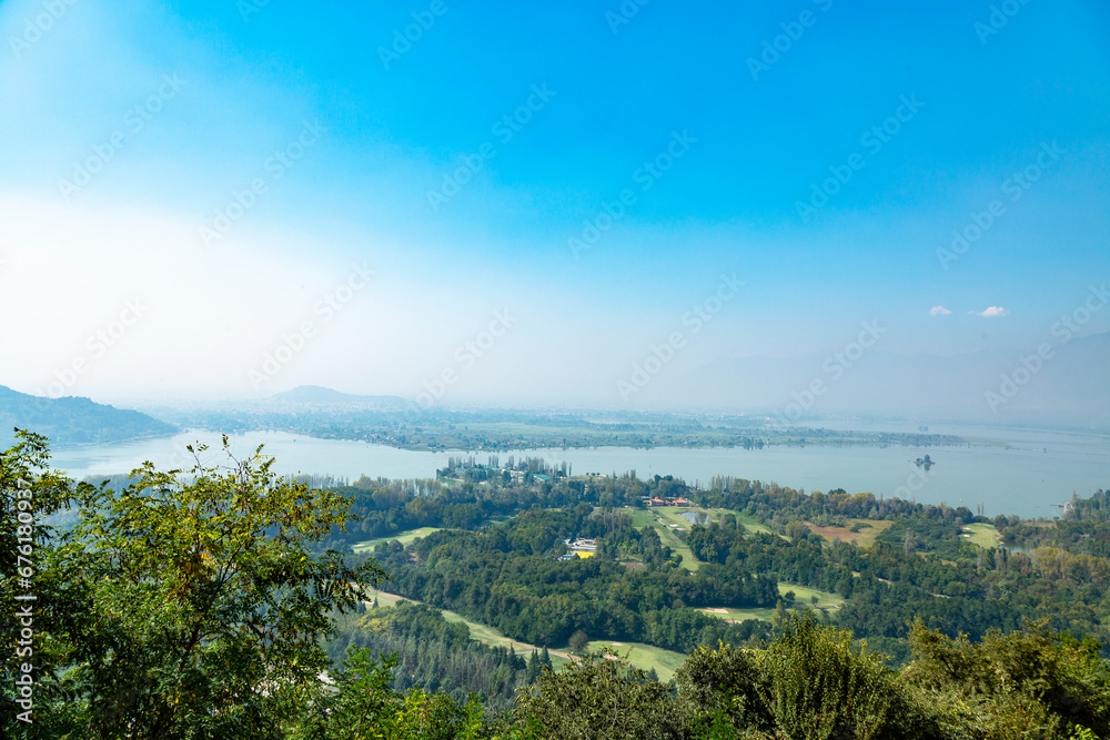 top view of dale lake in Srinagar,Jammu Kashmir, India.