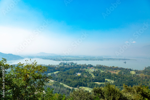 top view of dale lake in Srinagar,Jammu Kashmir, India.