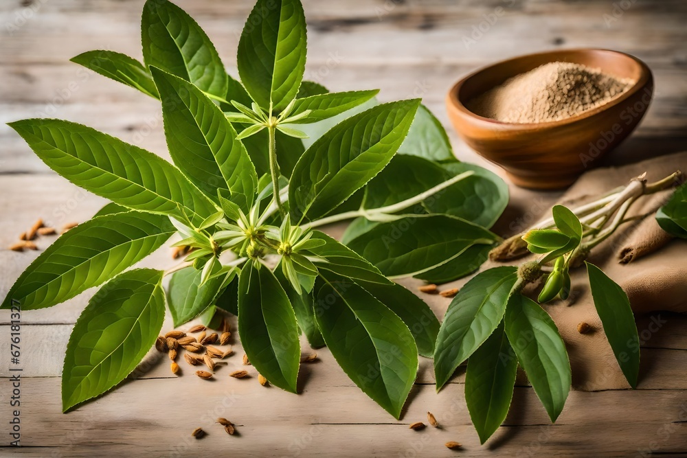 close up of green plant,Withania Somnifera or Ashwagandha plant. Medicinal plant of Withania Somnifera with attractive green leaves close up of green plant,Withania Somnifera or Ashwagandha plant. Medicinal plant of Withania Somnifera with attractive green leaves